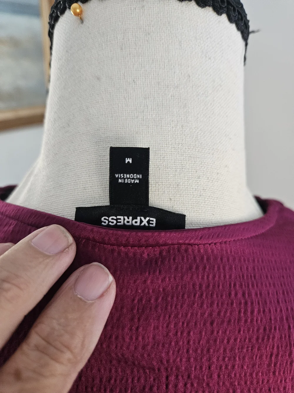 Express Magenta V-Neck Peplum Blouse P42
